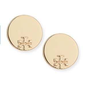 Tory Burch Gold Kira Metal Serif Disc Earrings
